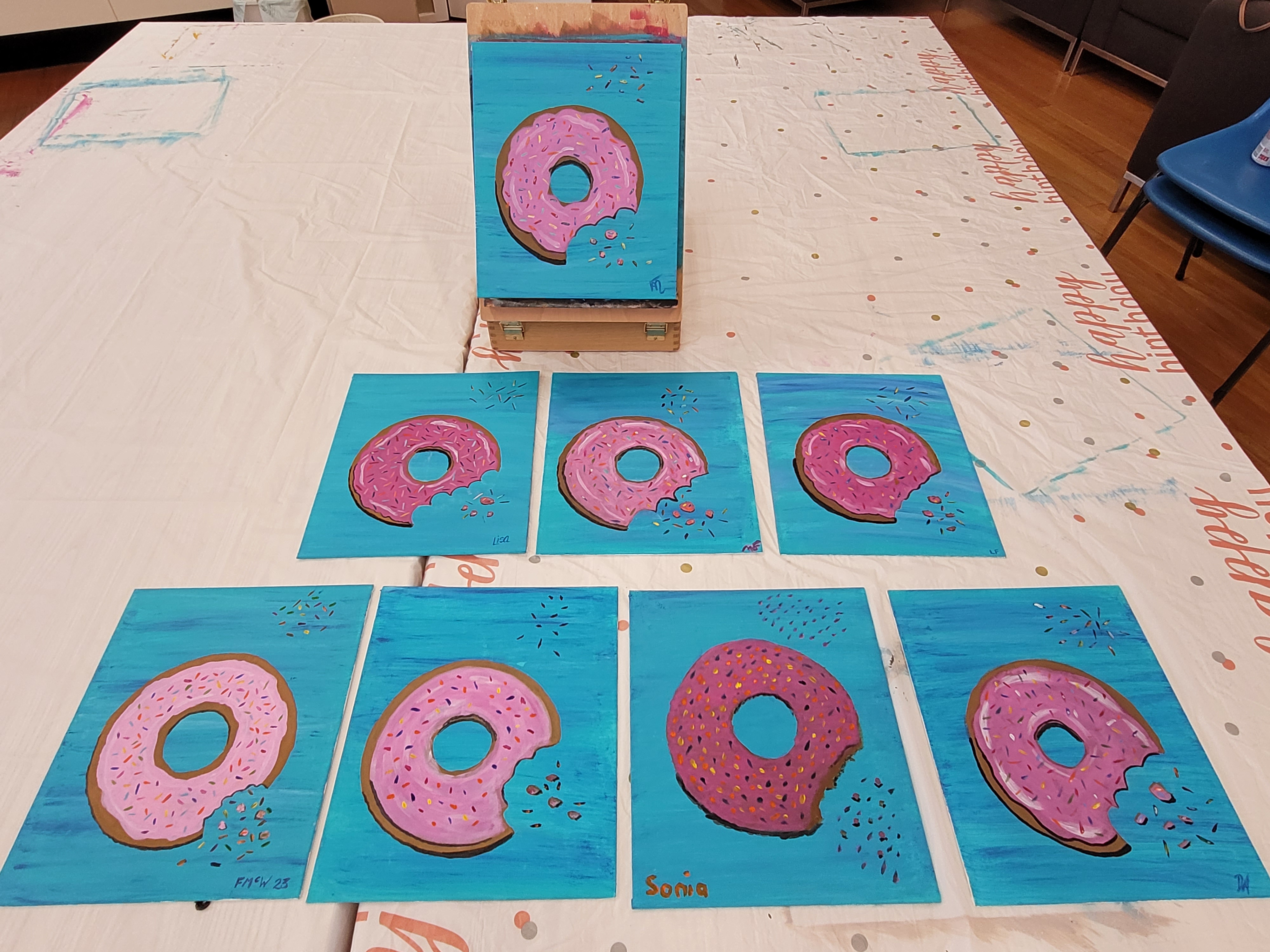 paintings of delectable donuts